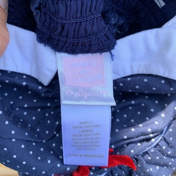 ADORABLE Janie & Jack baby girl one piece. Looks like‎ vintage sailor! 3-6mos - Picture 2 of 3